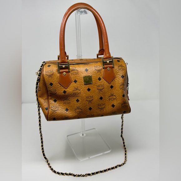 MCM Handbags - MCM Visetos Monogram Boston Women's Bag w/Crossbody Strap